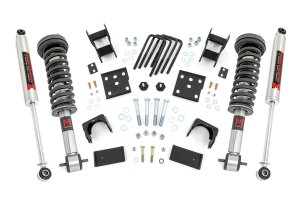 Ford F-150 Lowering Kit - Front + Rear - Rough Country - M1, 2 in Front Drop / 4 in Rear Drop, Front Struts + Rear Shocks - 4WD - '15-'25